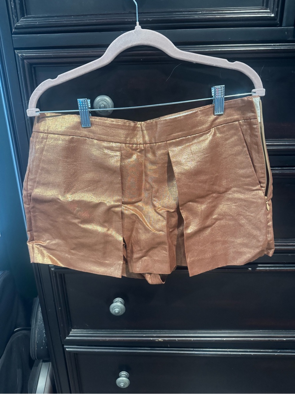 J. Crew Metallic Bronze Women's Skort